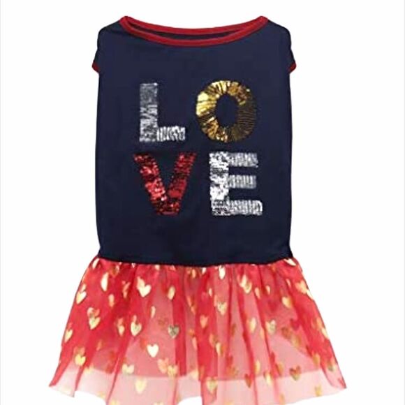 American Kennel Club Love Outfit, Blue, Red, XSmall - Picture 4 of 4